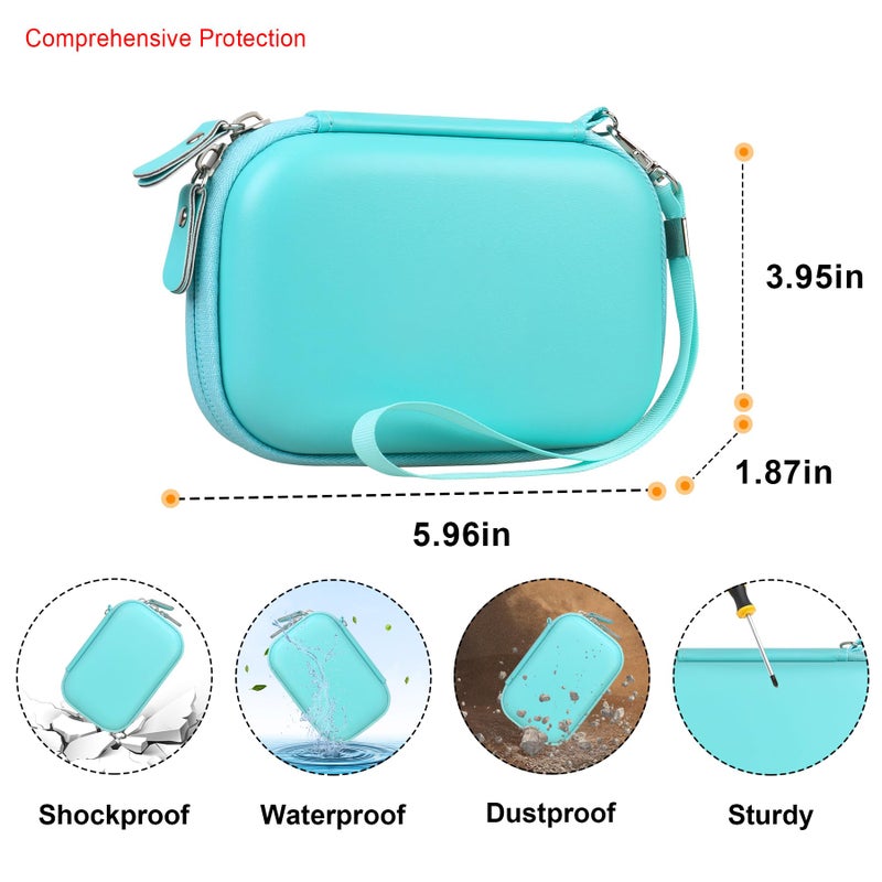 Elonbo Camera Carrying Case for Kodak Printomatic Digital Instant Print Camera  Portable Bluetooth Photo Printer Storage Holder Bag  Mesh Bag Fits Photo Paper MicroSD Card USB Cable  Green+Green - Image 3